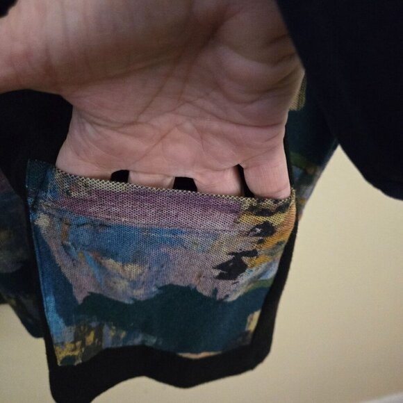 Parsley & Sage Unique Lagonlook Colorblock Patterned Cowl Neck Tunic Top Size L - Picture 5 of 7